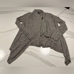 Bobeau gray speckle cardigan M